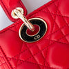 Christian Dior Lady Dior Red Leather Small Bag