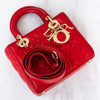 Christian Dior Lady Dior Red Leather Small Bag