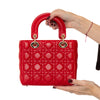 Christian Dior Lady Dior Red Leather Small Bag