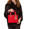 Christian Dior Lady Dior Red Leather Small Bag