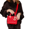 Christian Dior Lady Dior Red Leather Small Bag