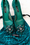 Dolce And Gabbana Green Lace Rainbow Pumps Size 37 - EVEYSPRELOVED