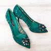 Dolce And Gabbana Green Lace Rainbow Pumps Size 37 - EVEYSPRELOVED