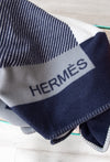 Hermes Navy And Grey  Avalon Throw Blanket