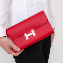  Hermes Red  Constance Long Wallet Clutch