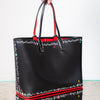 Christian Louboutin Black Beautiful Red Cabata Tote Bag