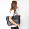 Christian Louboutin Black Beautiful Red Cabata Tote Bag