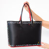 Christian Louboutin Black Beautiful Red Cabata Tote Bag