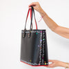 Christian Louboutin Black Beautiful Red Cabata Tote Bag