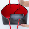 Christian Louboutin Black Beautiful Red Cabata Tote Bag