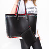 Christian Louboutin Black Beautiful Red Cabata Tote Bag