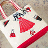 Lulu Guinness Paper Doll Raffia Tote Bag