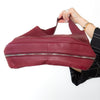 Prada Burgundy Cervo Zip Around Hobo Bag