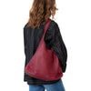 Prada Burgundy Cervo Zip Around Hobo Bag