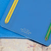 Smythson Multi Zip Travel Leather Wallet in Periwinkle Blue Grained Leather
