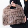 Tissa Fontaneda  Grey Mock Croc Bag