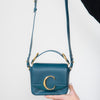 Chloe Petrol Blue Mini C Logo Crossbody Bag