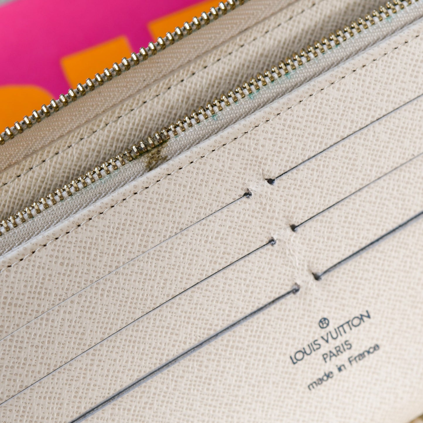 Louis Vuitton Damier Cream Zippy Organiser