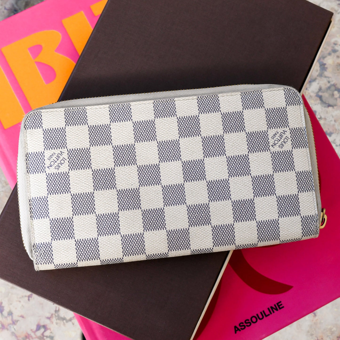 Louis Vuitton Damier Cream Zippy Organiser