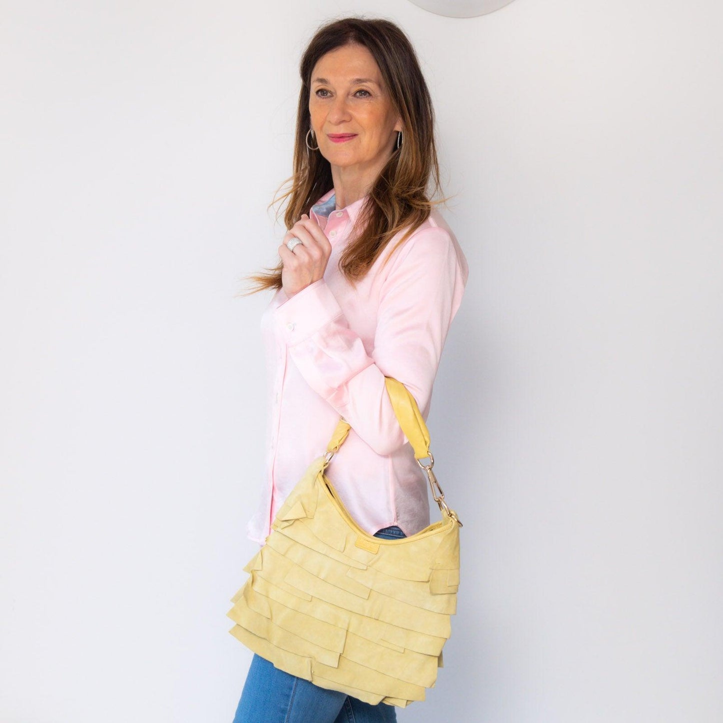 Saint Laurent St Tropez Yellow Leather Bag