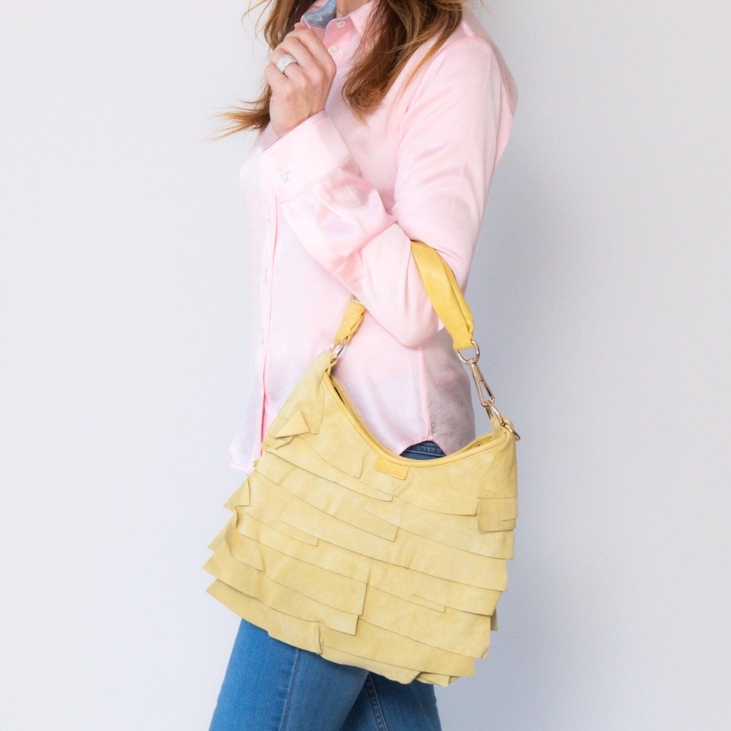 Saint Laurent St Tropez Yellow Leather Bag