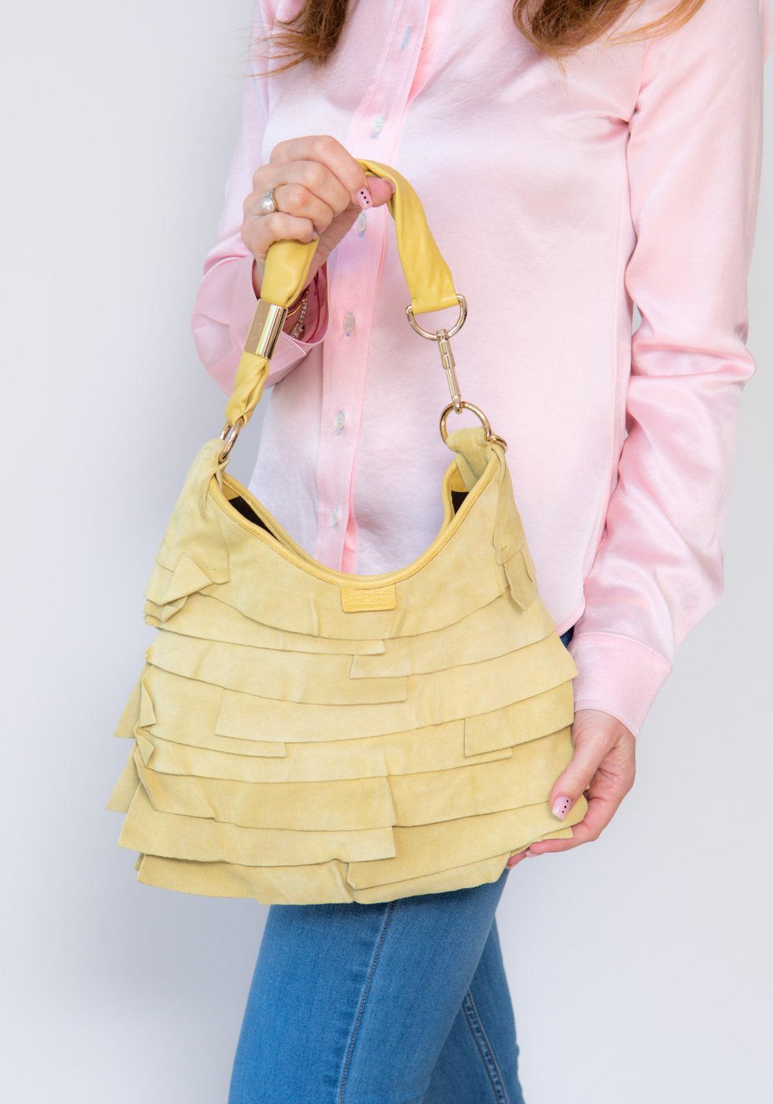 Saint Laurent St Tropez Yellow Leather Bag
