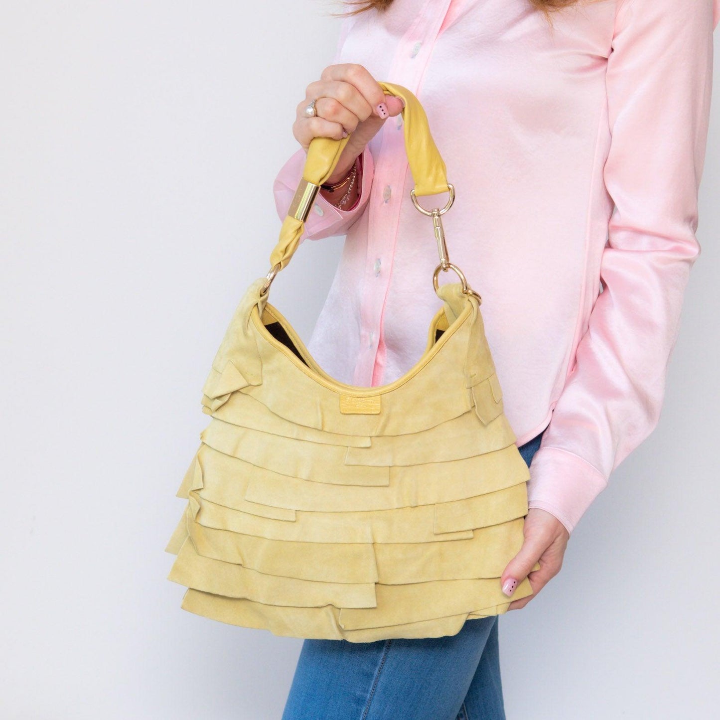 Saint Laurent St Tropez Yellow Leather Bag