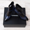Chanel Black And Blue Leather Ankle Boots Size 40 - EVEYSPRELOVED