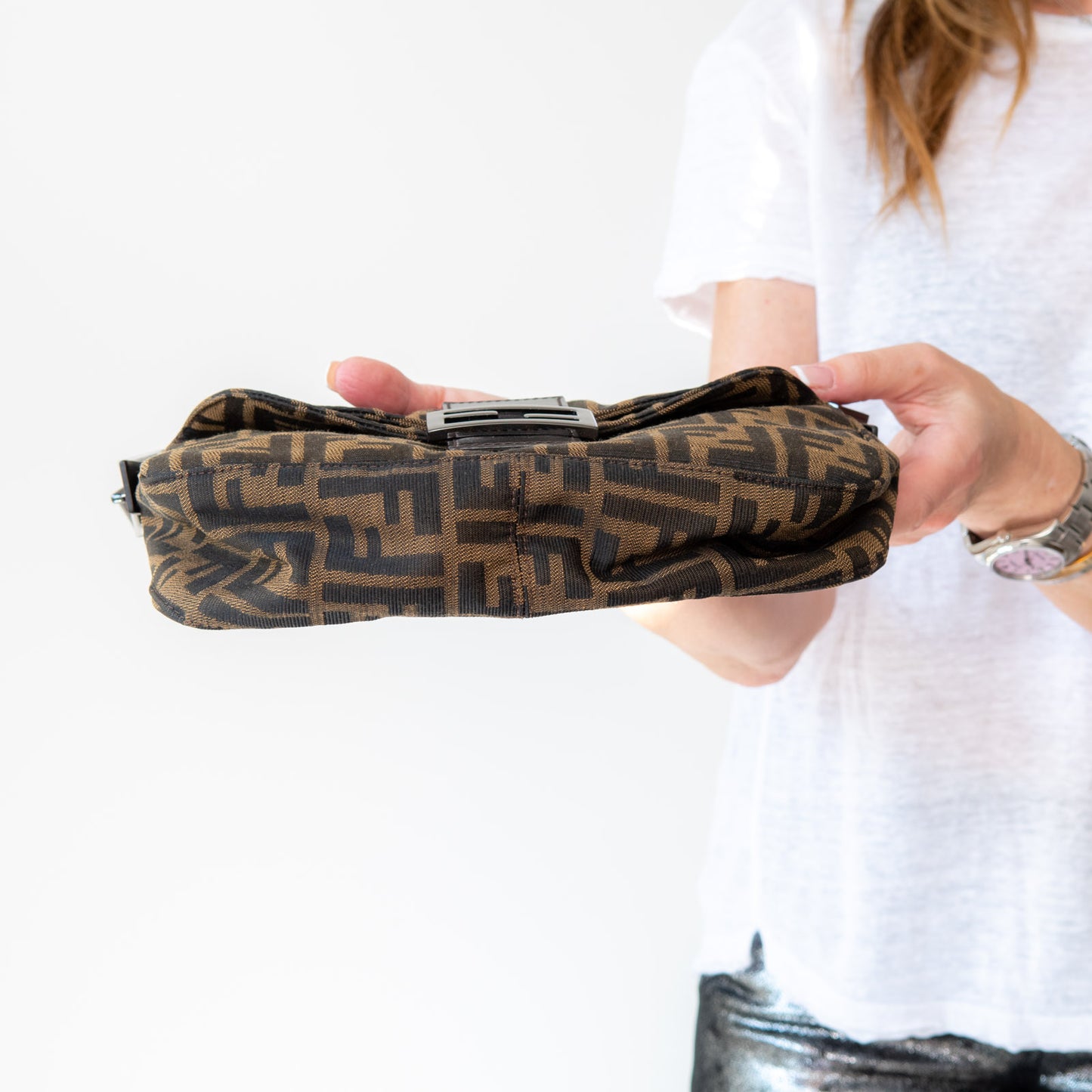Fendi Small Brown Monogram Baguette Bag