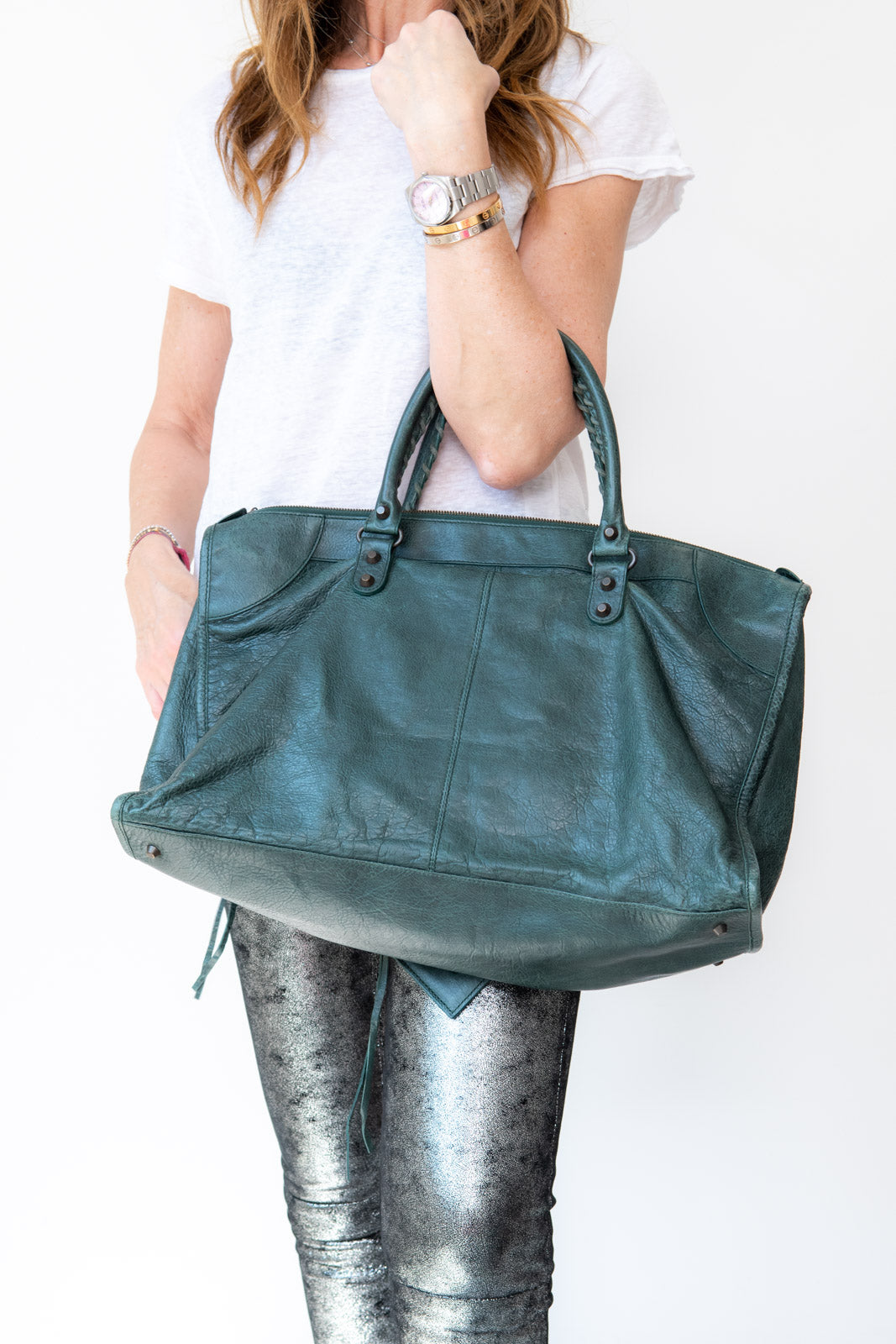 Balenciaga Green City Work Bag
