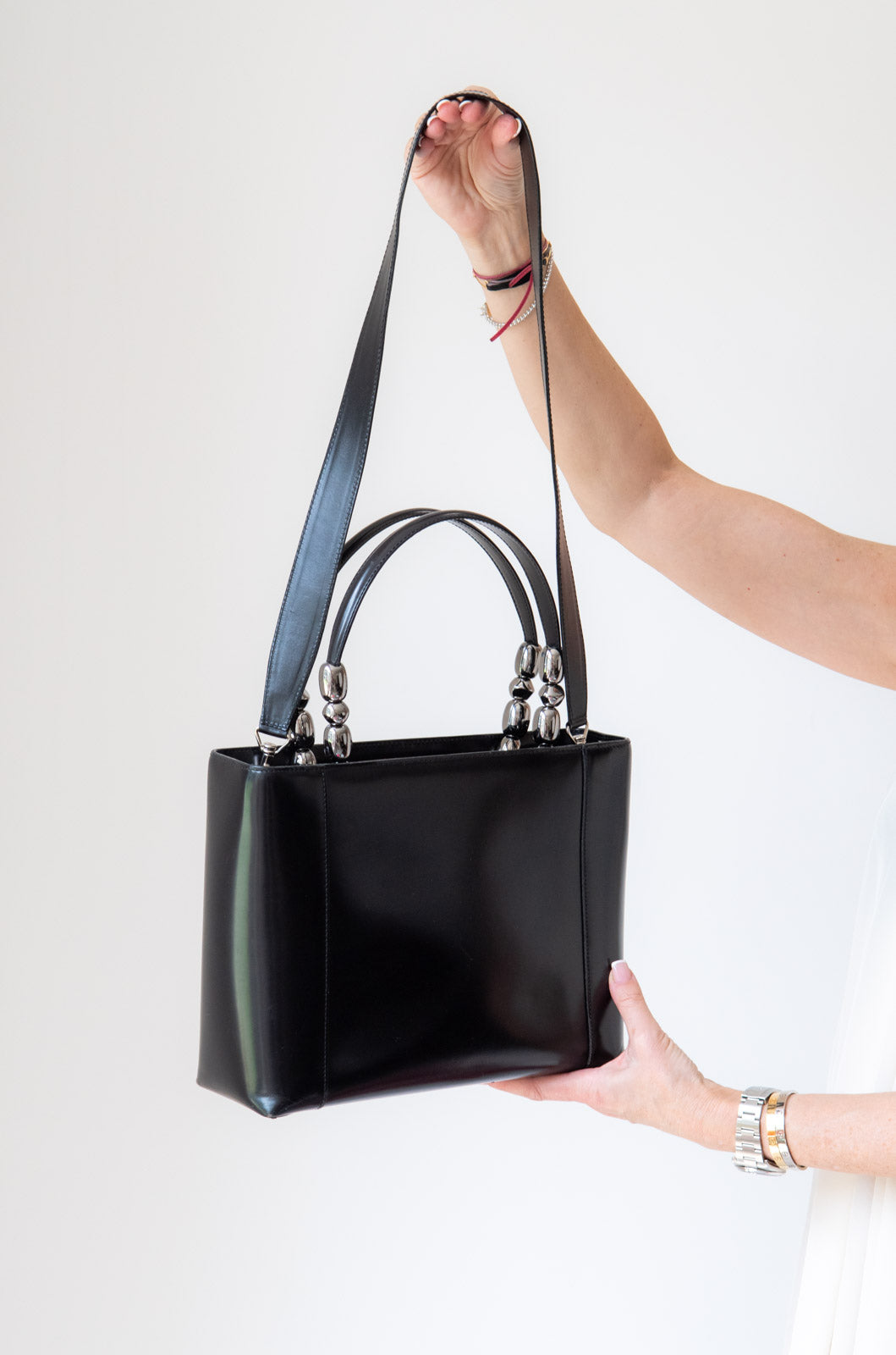 Dior Black Leather Tote Bag
