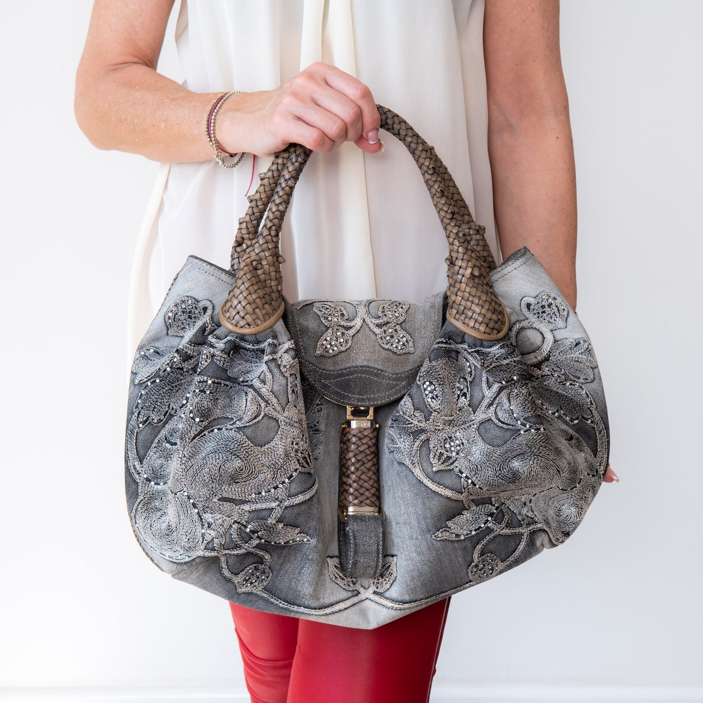 Fendi Diamante Spy Squirrel Denim Bag