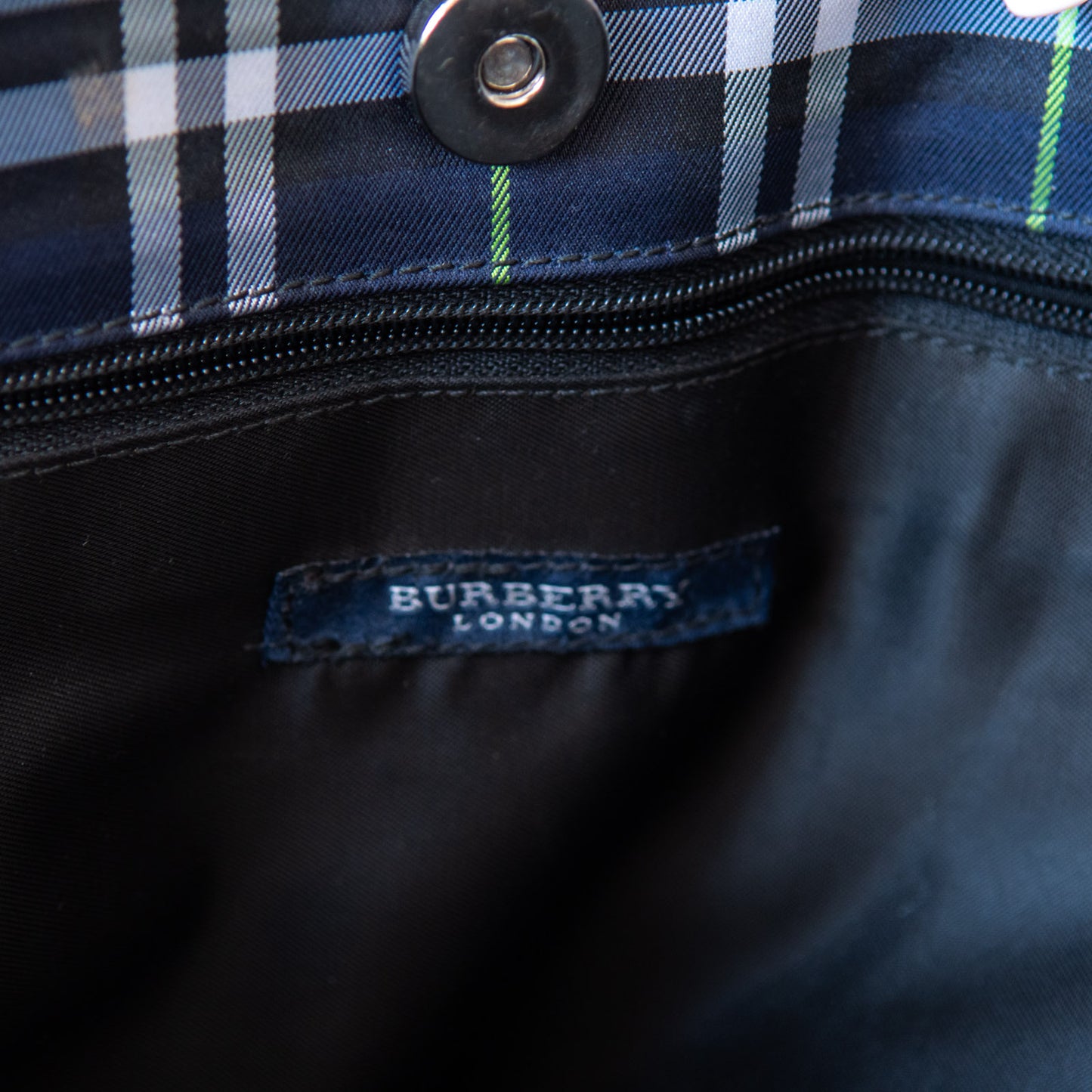 Burberry Navy Check Tote Bag