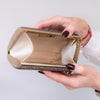 Jimmy Choo Bronze Satin Clutch Micro Crystals - EVEYSPRELOVED