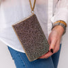 Jimmy Choo Bronze Satin Clutch Micro Crystals - EVEYSPRELOVED