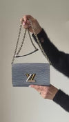 Louis Vuitton Twist Chain Light Denim Epi Leather Wallet On Chain Bag