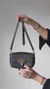 Valentino Garavani Rockstud Mini Black Leather Crossbody Bag