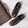 EVEYSPRELOVED Louis Vuitton Front Row Brown Monogram Leather Trainer Size 38.5