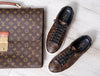 Louis Vuitton Front Row Brown Monogram Leather Trainer Size 38.5 - EVEYSPRELOVED