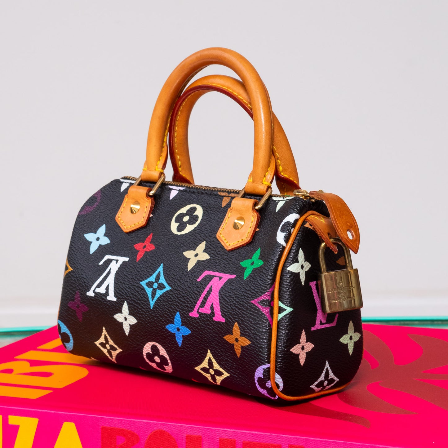Louis Vuitton Takashi Murakami Nano Speedy Black Multicolour Limited Edition Bag