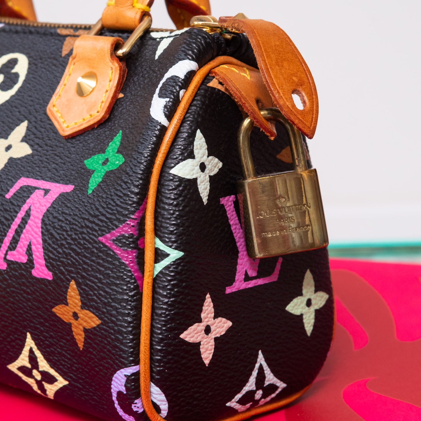 Louis Vuitton Takashi Murakami Nano Speedy Black Multicolour Limited Edition Bag