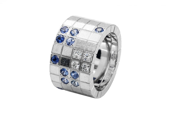 Cartier Lanieres Sapphire Diamond White Gold Ring