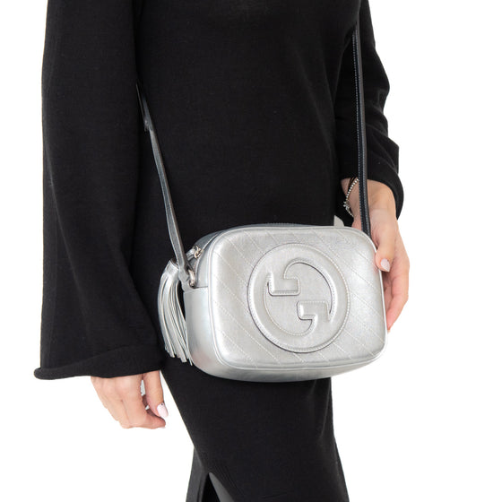 Gucci Blondie Silver Leather Bag