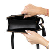 Chanel Vintage Black Leather Logo Shoulder Bag