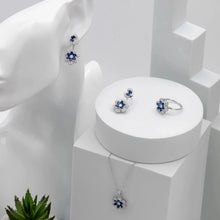  The Diamond Box Jewellery Sets 18ct Sapphire & Diamond Flower Jewellery Set