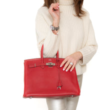  Hermes Birkin 35 Rouge Garance Veau Togo Leather With Palladium Hardware