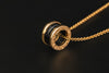 Bulgari B.zero1 18ct Rose Gold & Ceramic Necklace Ref 346083