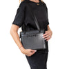 Chanel Vintage Black Leather Logo Shoulder Bag