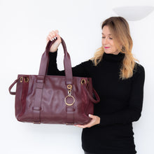  Chloe Large Burgundy Leather And Suede Shoulder Bag - EVEYSPRELOVED