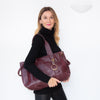 Chloe Large Burgundy Leather And Suede Shoulder Bag - EVEYSPRELOVED